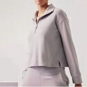 Athleta Seasoft 1/4 Zip Sweatshirt - Tinsel Purple, XS